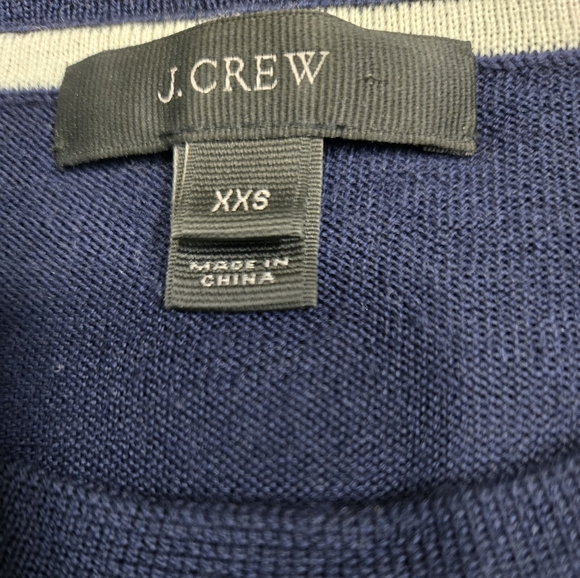 J. Crew 100% Merino Wool Nautical Navy Sweater with Anchor And Star Design. XXS - Picture 7 of 10